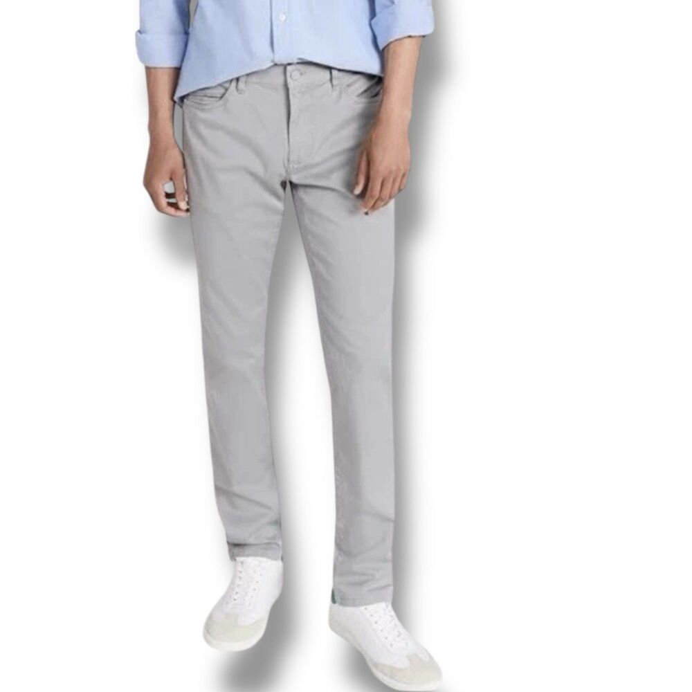 Rhone Pants Mens Grey Slim Straight Griffin Twill 5 Pocket‎ Stretch 28 x 33